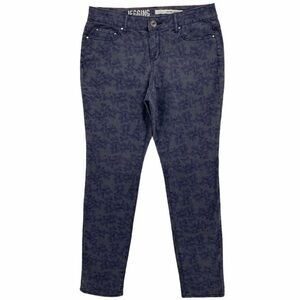DKNY Dark‎ Wash Floral Denim Mid Rise Jegging